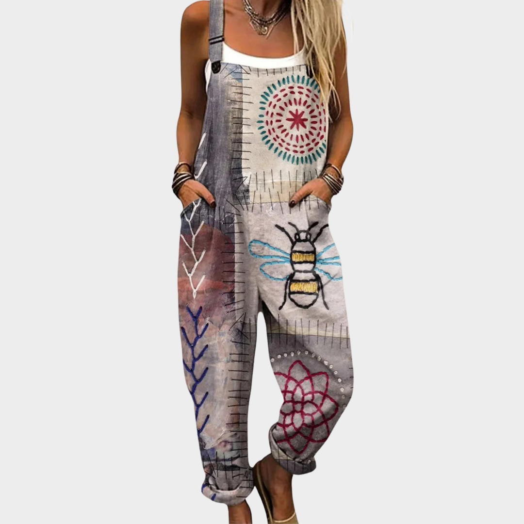 Sara | Avslappnad tryckt jumpsuit