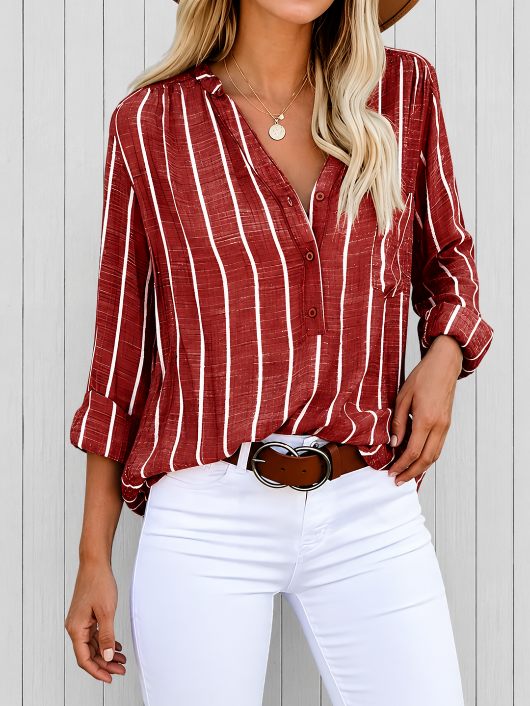 Lilac | Stilren randig blus