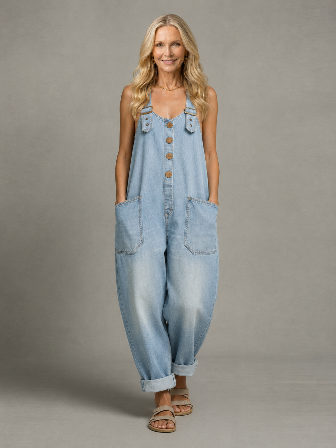 Monica | Bekväm Denimjumpsuit
