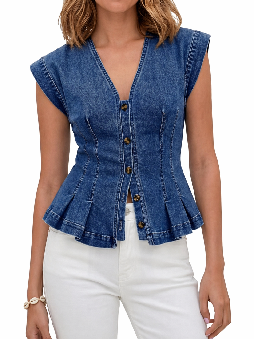 Viera | V-ringad Denim Topp