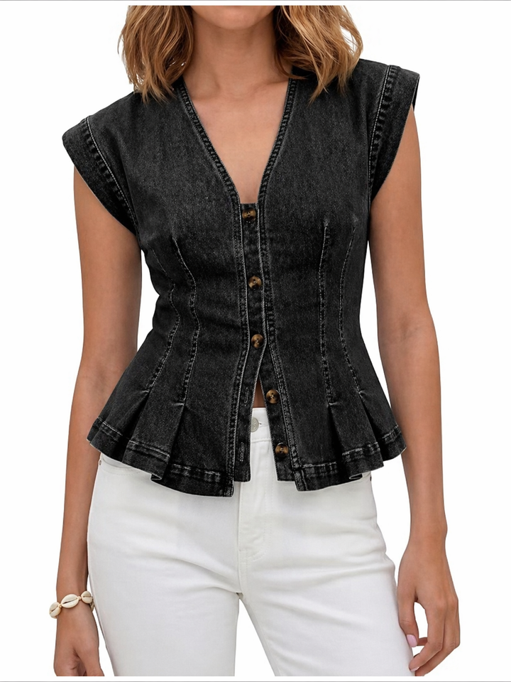 Viera | V-ringad Denim Topp
