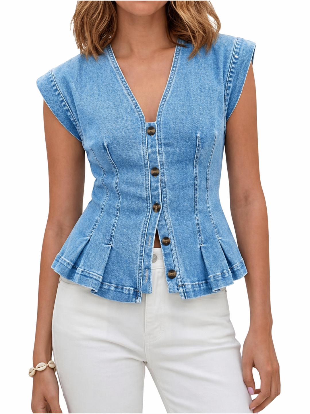 Viera | V-ringad Denim Topp