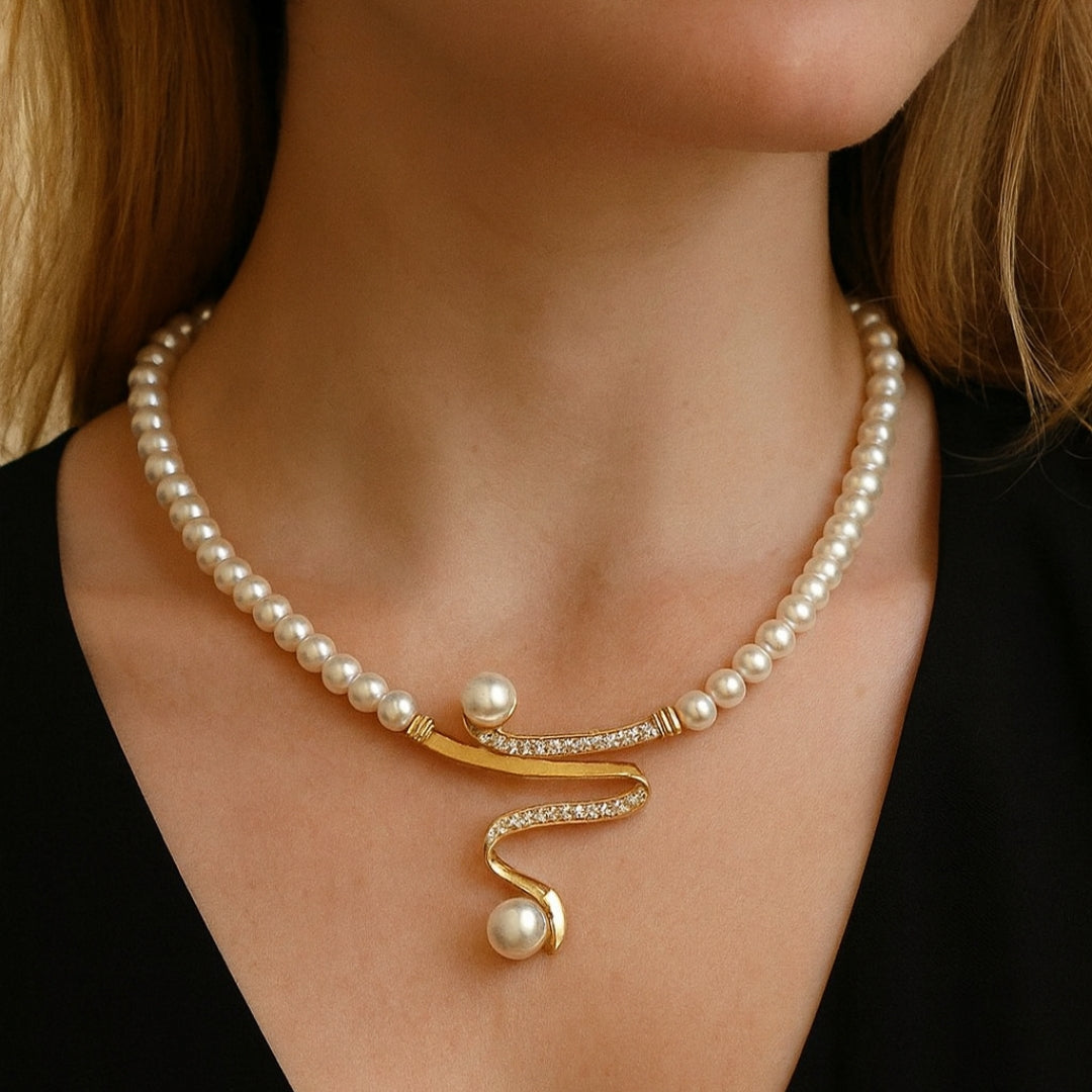 Elegant Våg Pärlsmyckeset
