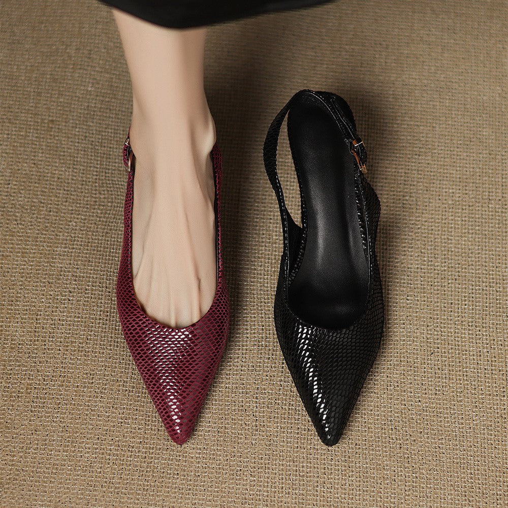 Ylva | Spetsiga Slingbacks med Klack