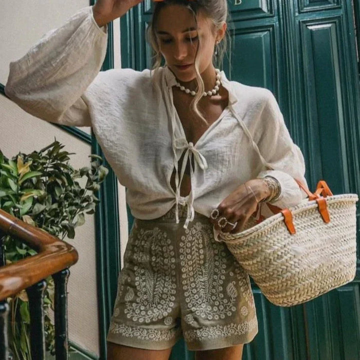 Maaike | Bohemiska virkade shorts