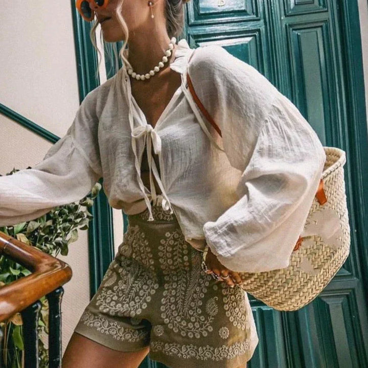Maaike | Bohemiska virkade shorts