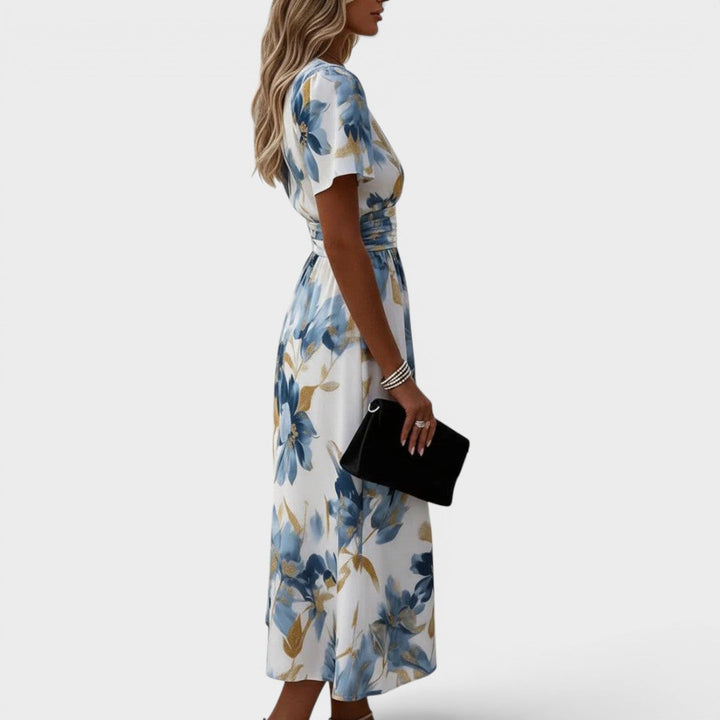 Ericka | Blommig Wrap Midiklänning