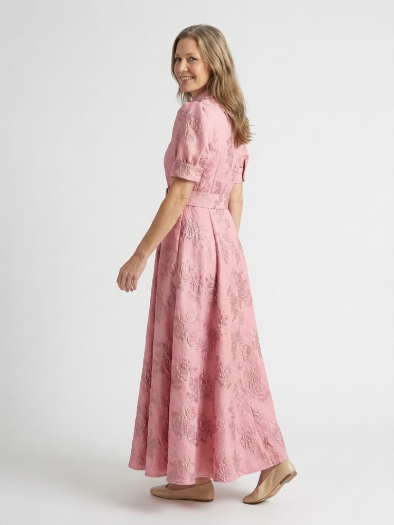 Xanthea | Maxiklänning med korta ärmar, figursydd, blommönster