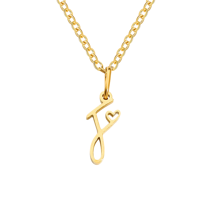 Hjärta Initial Halsband | Guld
