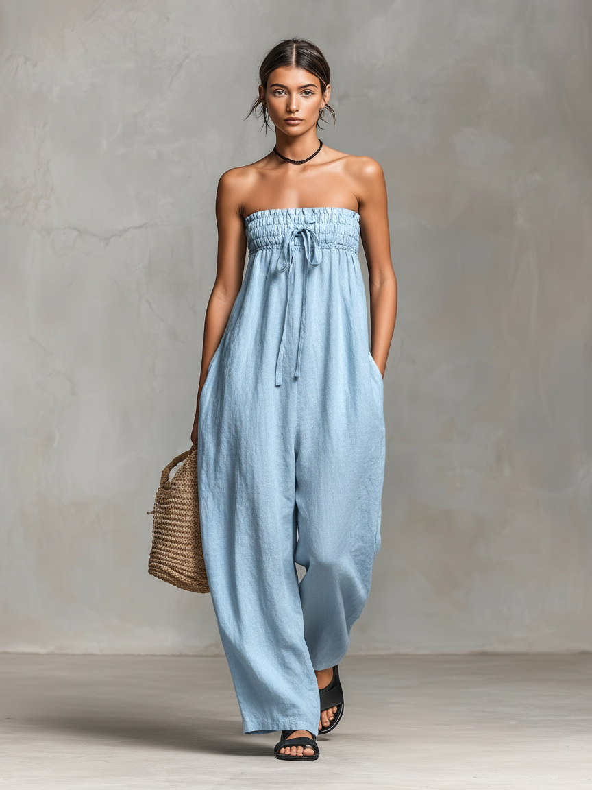 Mia | Lätt Linne Jumpsuit