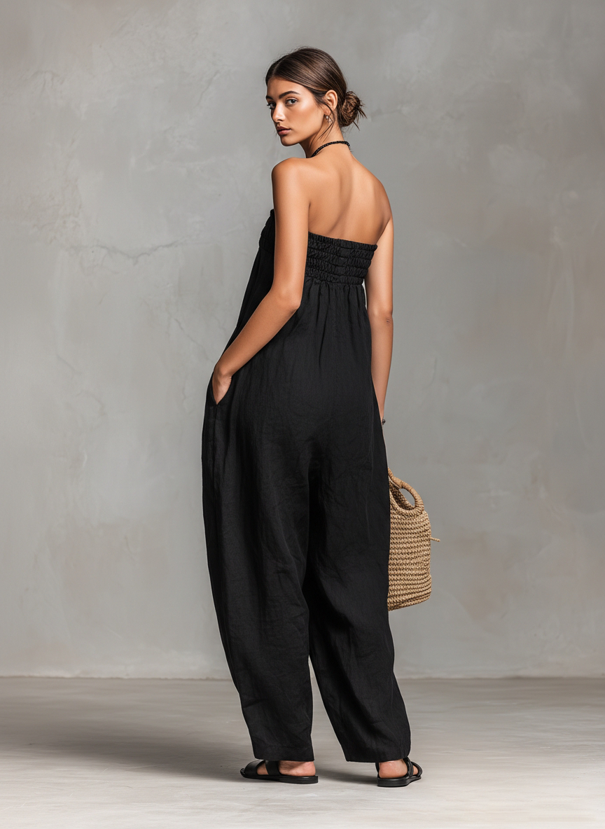 Mia | Lätt Linne Jumpsuit