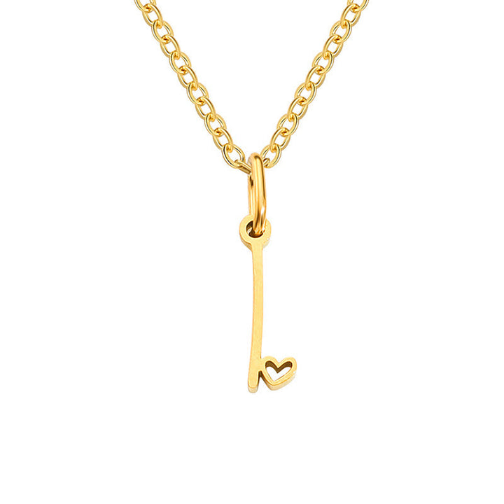 Hjärta Initial Halsband | Guld