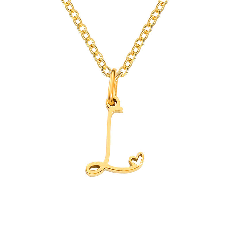 Hjärta Initial Halsband | Guld