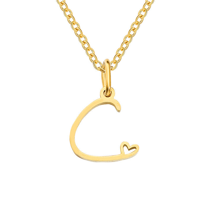 Hjärta Initial Halsband | Guld
