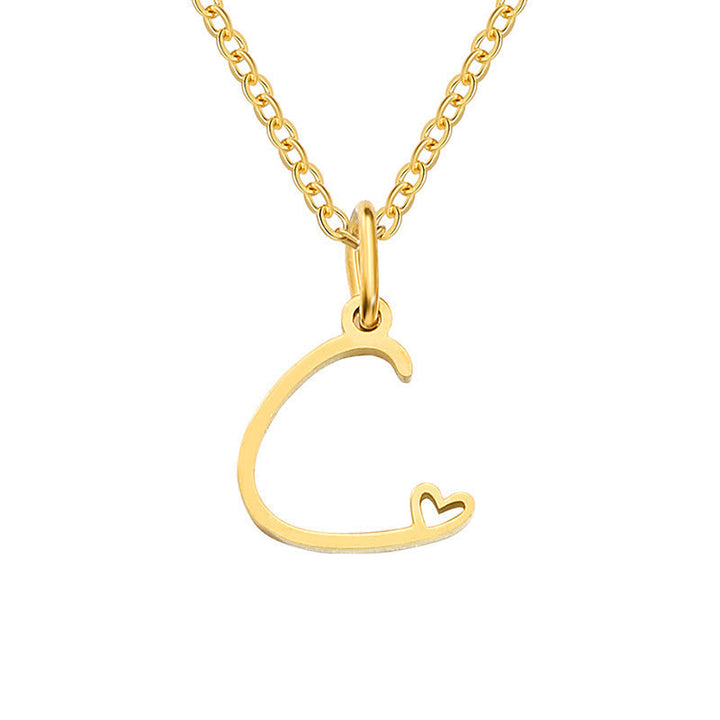 Hjärta Initial Halsband | Guld