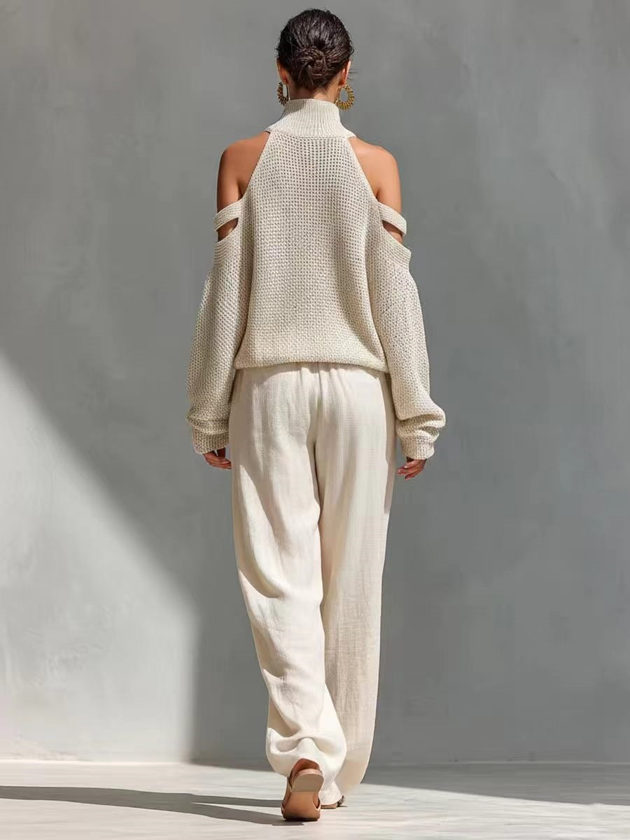 Gertrud | Mode Stickad och Linne Set