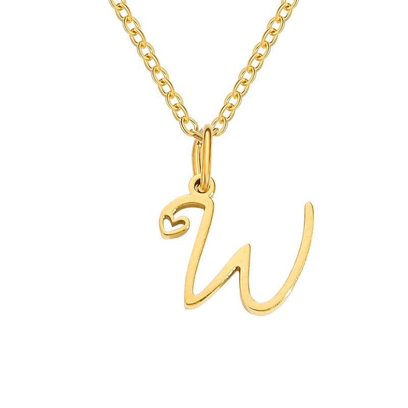Hjärta Initial Halsband | Guld