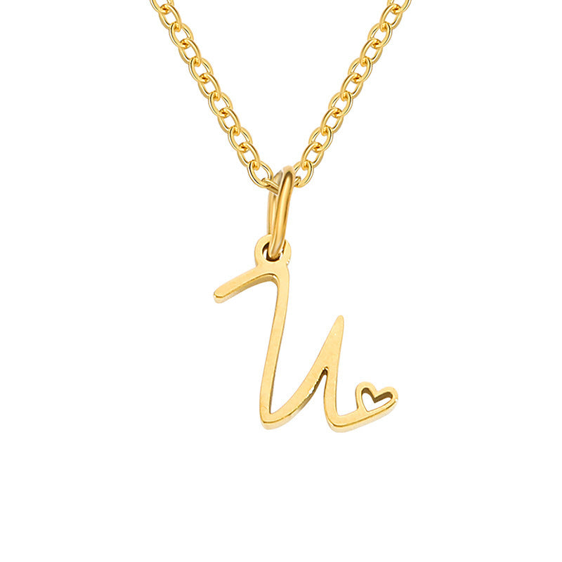 Hjärta Initial Halsband | Guld