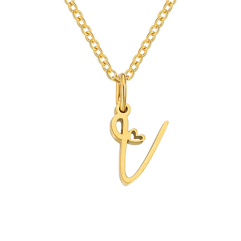 Hjärta Initial Halsband | Guld