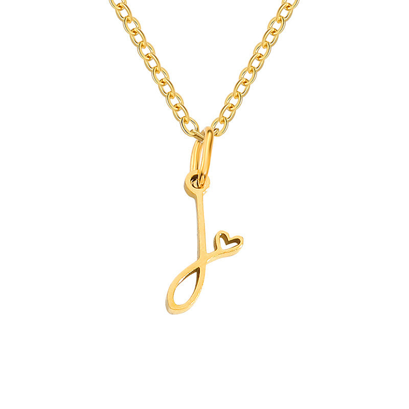 Hjärta Initial Halsband | Guld