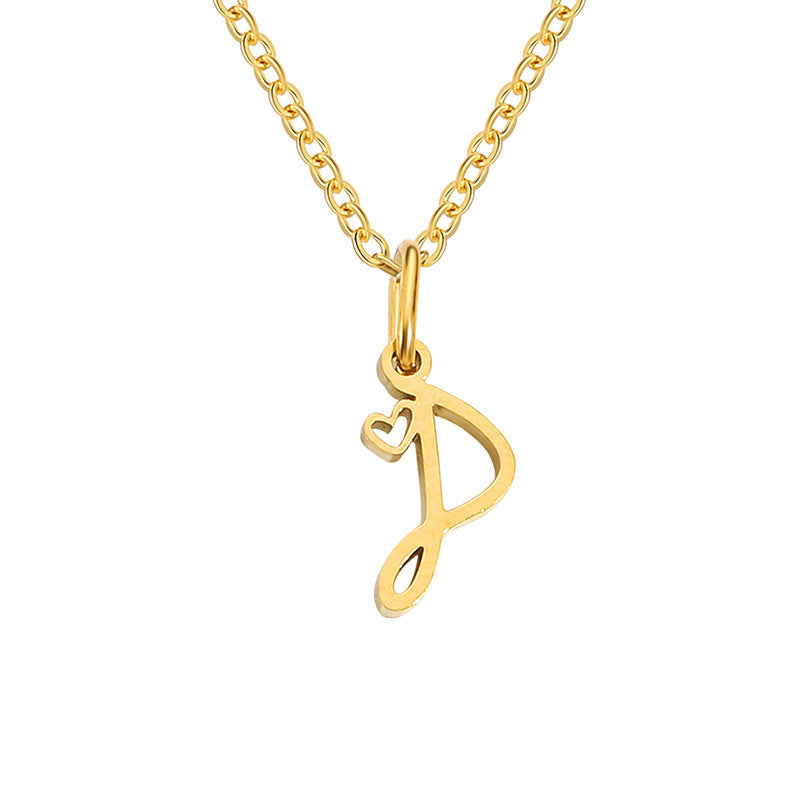 Hjärta Initial Halsband | Guld