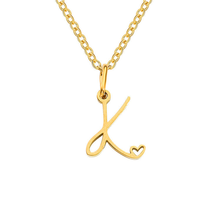 Hjärta Initial Halsband | Guld