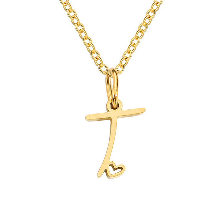 Hjärta Initial Halsband | Guld