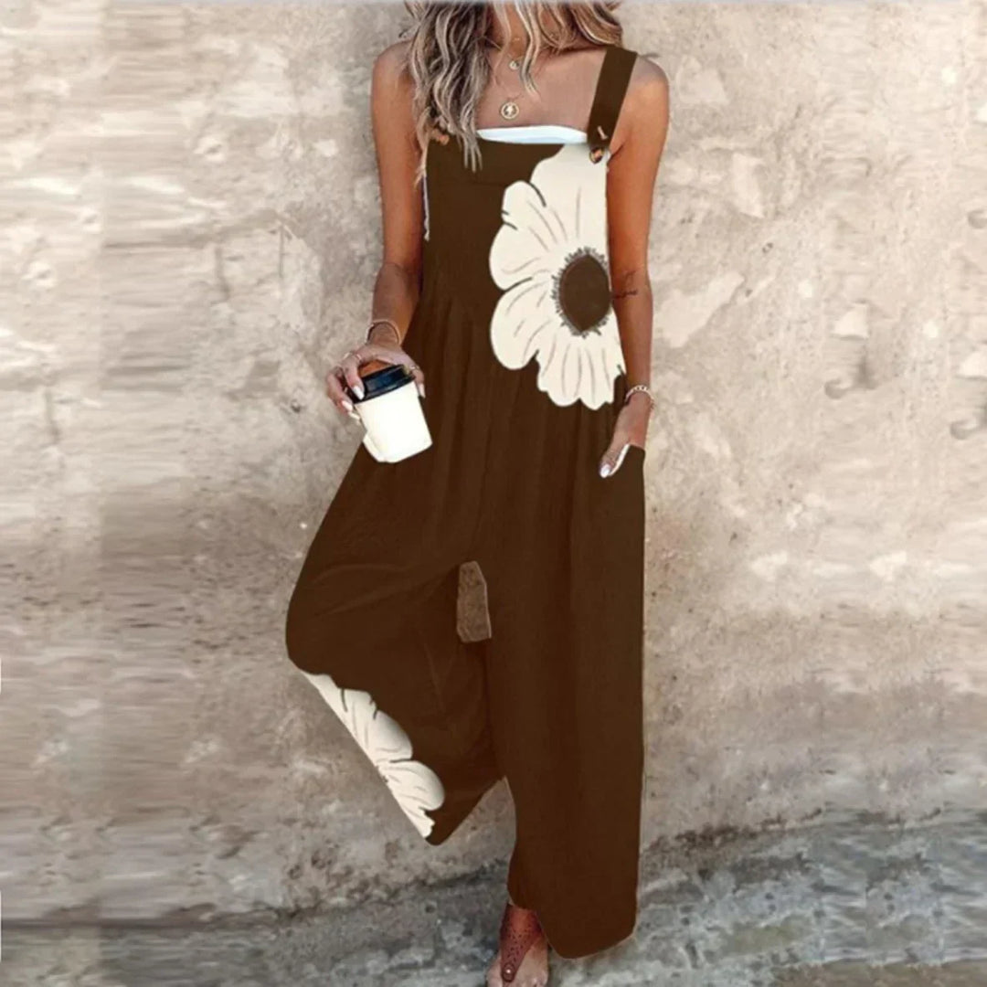 Perle | Avslappnad mönstrad jumpsuit