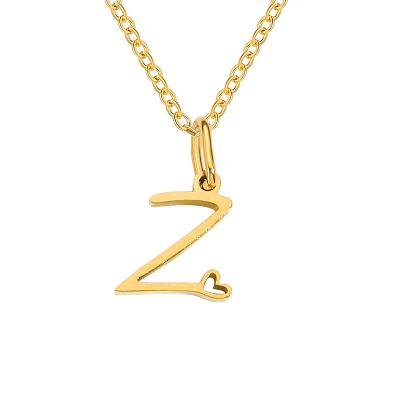 Hjärta Initial Halsband | Guld