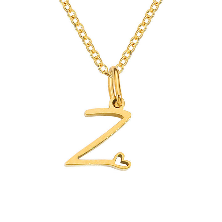 Hjärta Initial Halsband | Guld