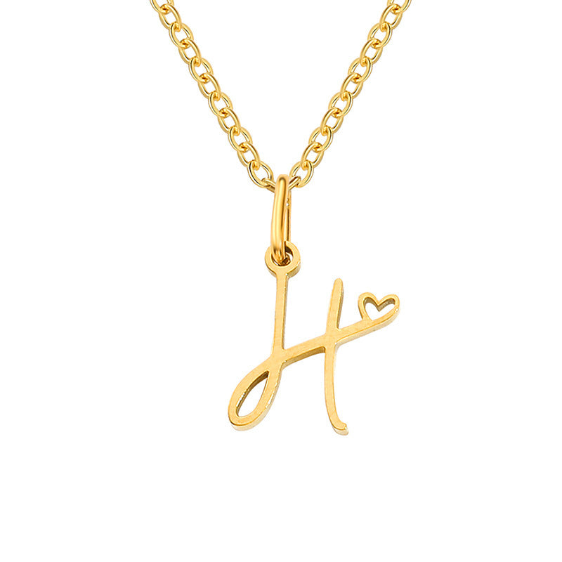 Hjärta Initial Halsband | Guld