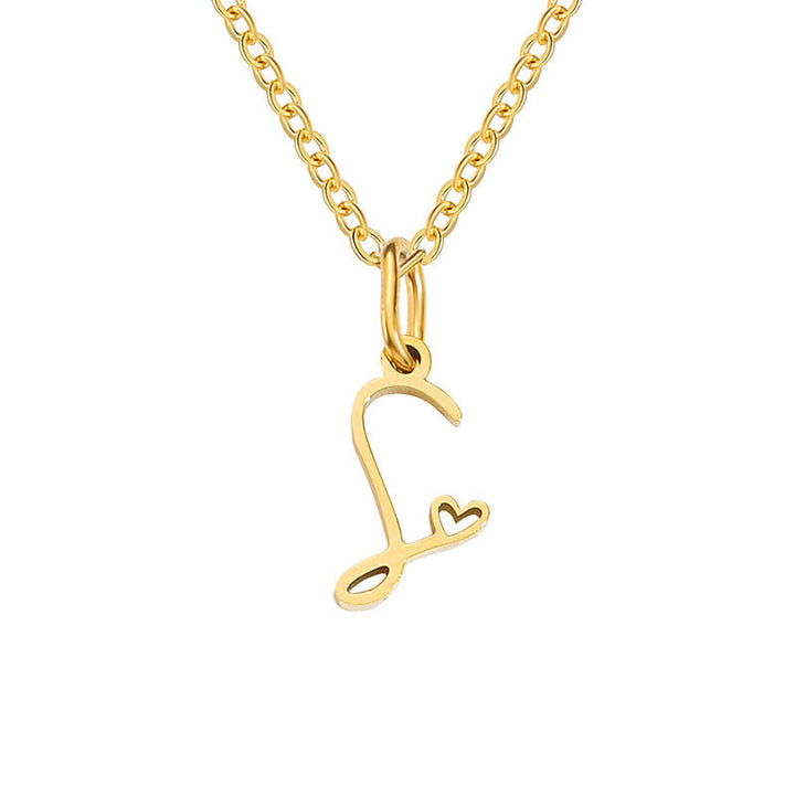Hjärta Initial Halsband | Guld
