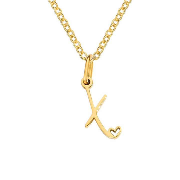 Hjärta Initial Halsband | Guld