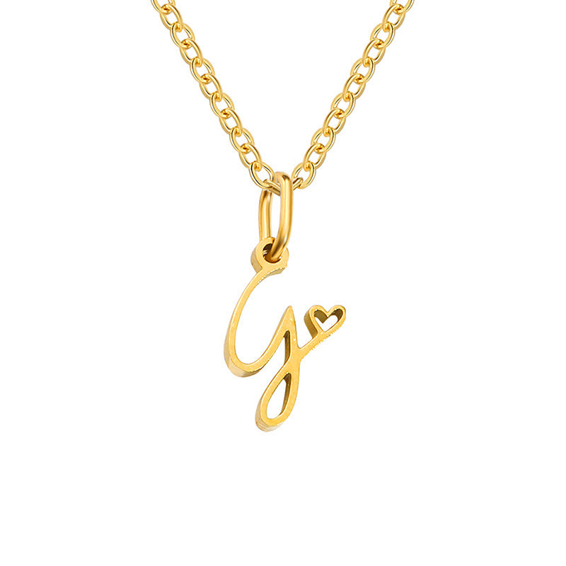 Hjärta Initial Halsband | Guld