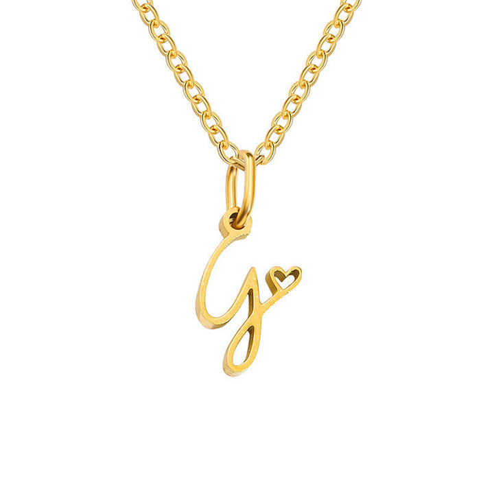 Hjärta Initial Halsband | Guld