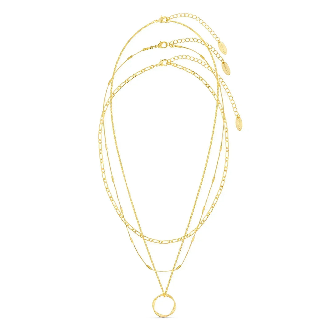 Elegant Guld Öppen Cirkel Halsband
