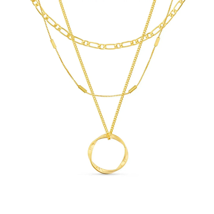 Elegant Guld Öppen Cirkel Halsband