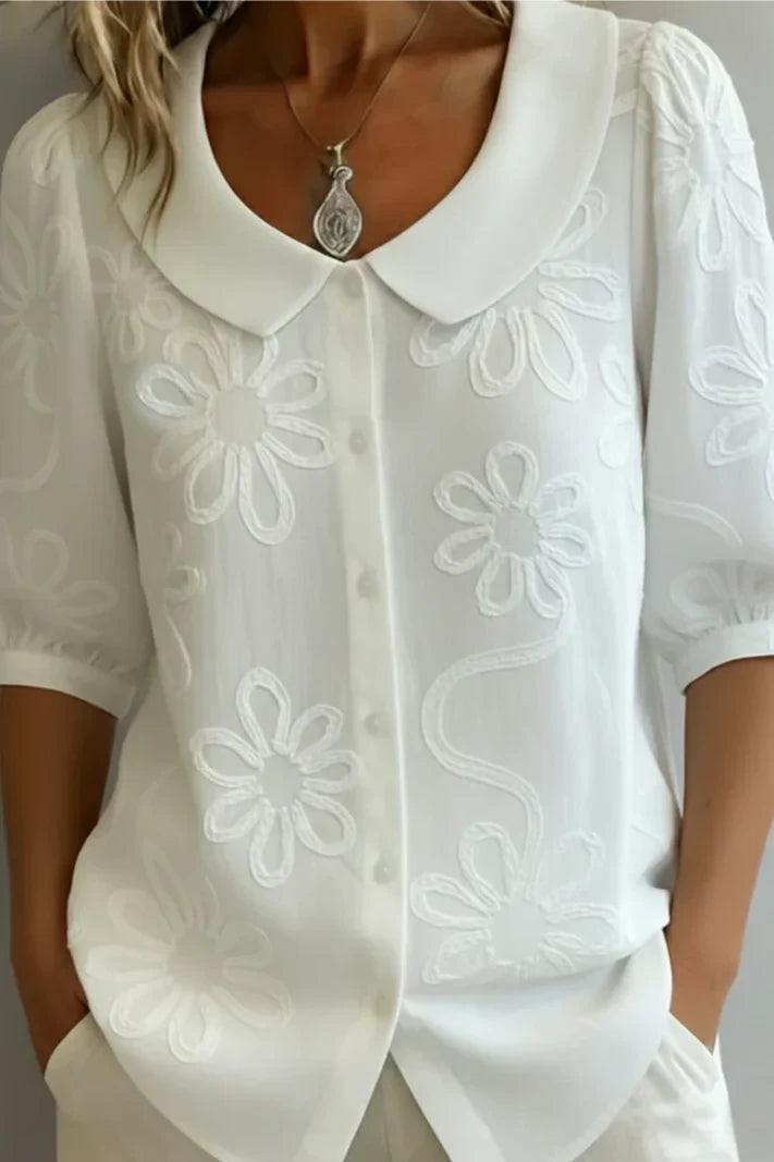 Ninni | Blus Med Blommönster