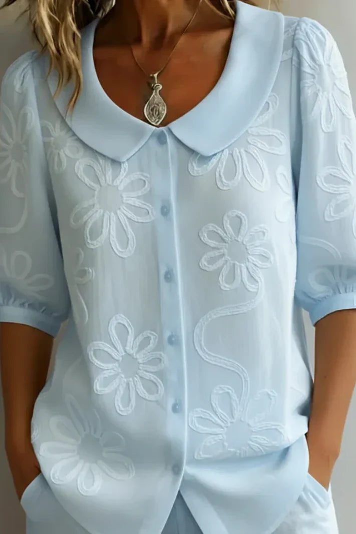 Ninni | Blus Med Blommönster