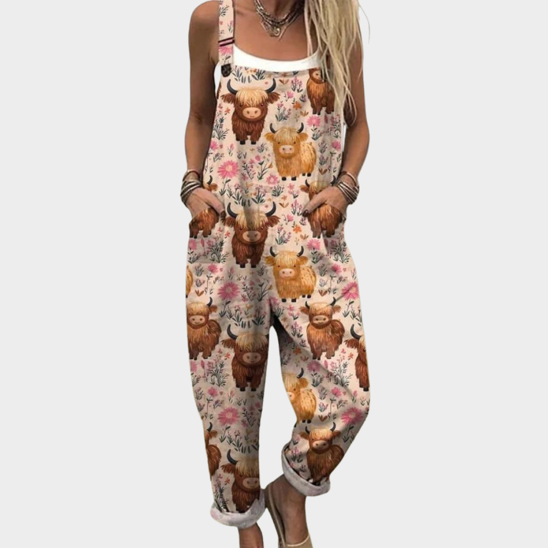 Beatrice | Avslappnad tryckt jumpsuit