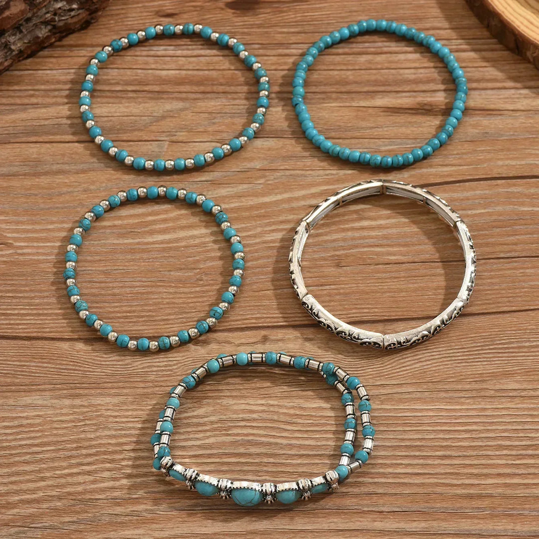 Michelle | Finstämd turkos flertrådig armband