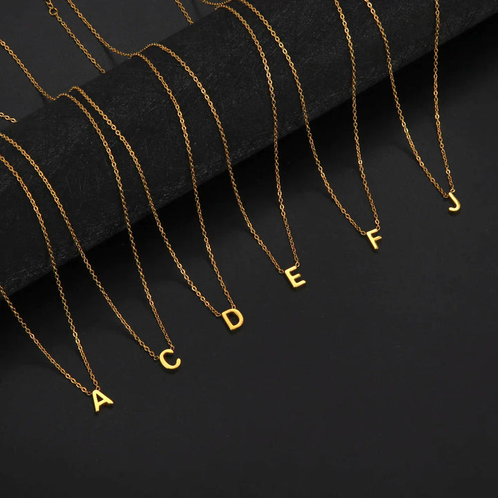 Alfabet Hängsmycke Halsband i Skinn