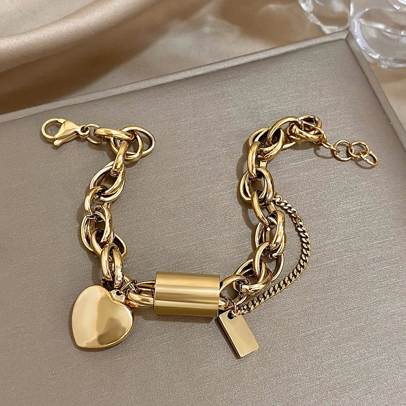 Uppmuntrande Chunky Armband | Guld