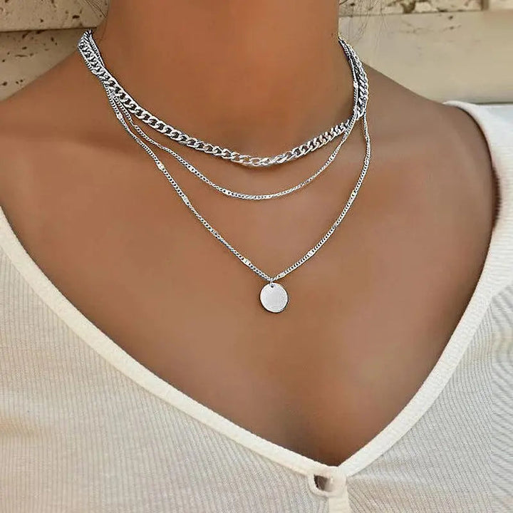 Elegant Halsband i Guld- och Silverplätering