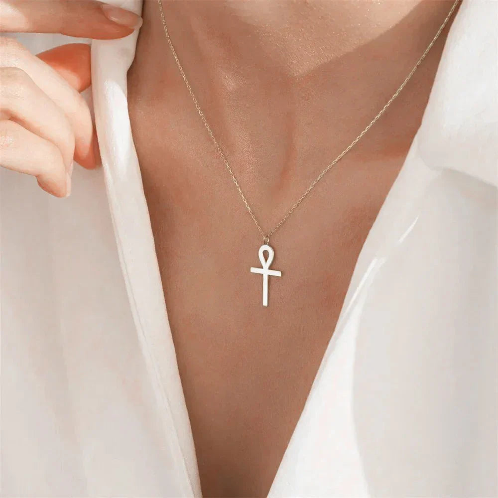 Goldenes Ankh Anhänger-Halsband