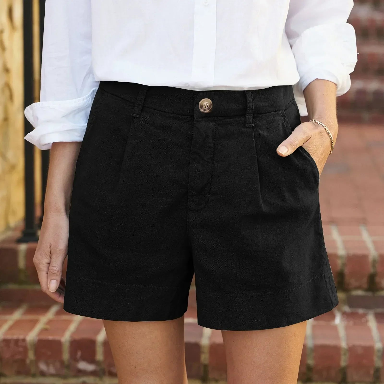 Wendy | Avslappnad bomulls sommarshorts