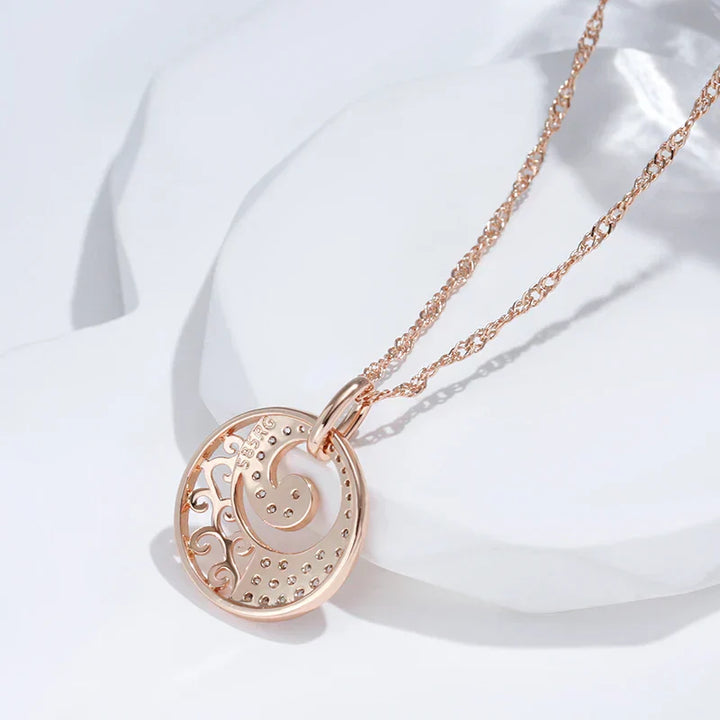 Elegant roséguld kristallblommans halsband