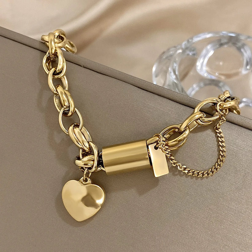 Uppmuntrande Chunky Armband | Guld