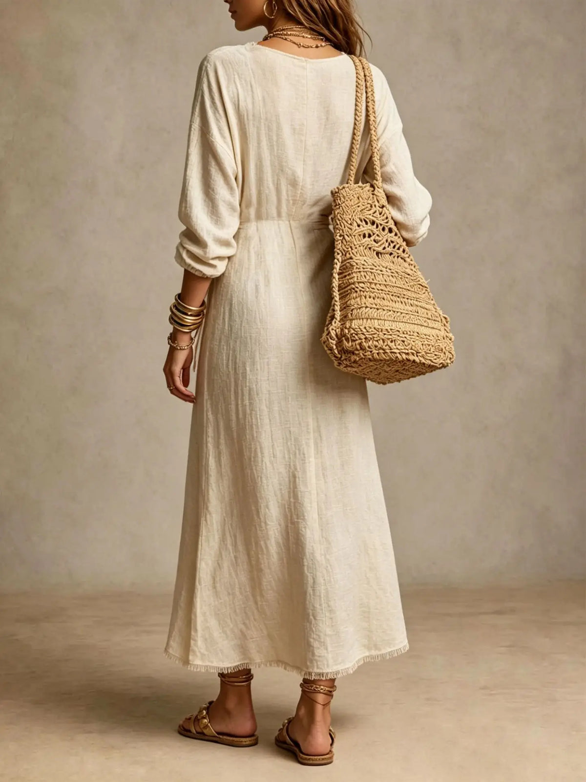 Haley | Wrap-Front Ruched Midi Klänning