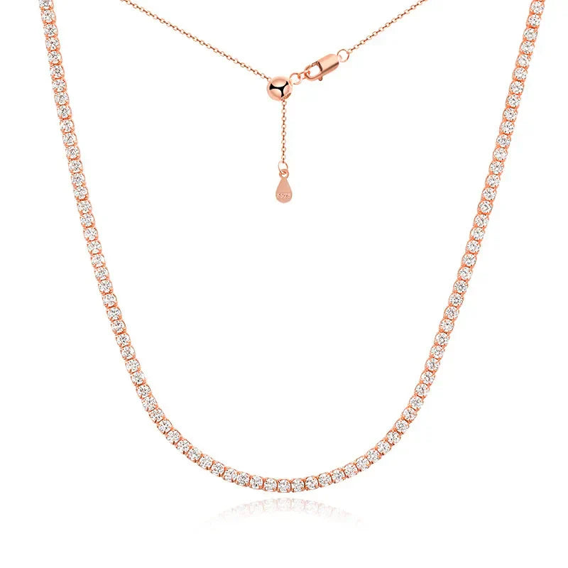 Exklusivt Moissanite Tennis Halsband i Guld